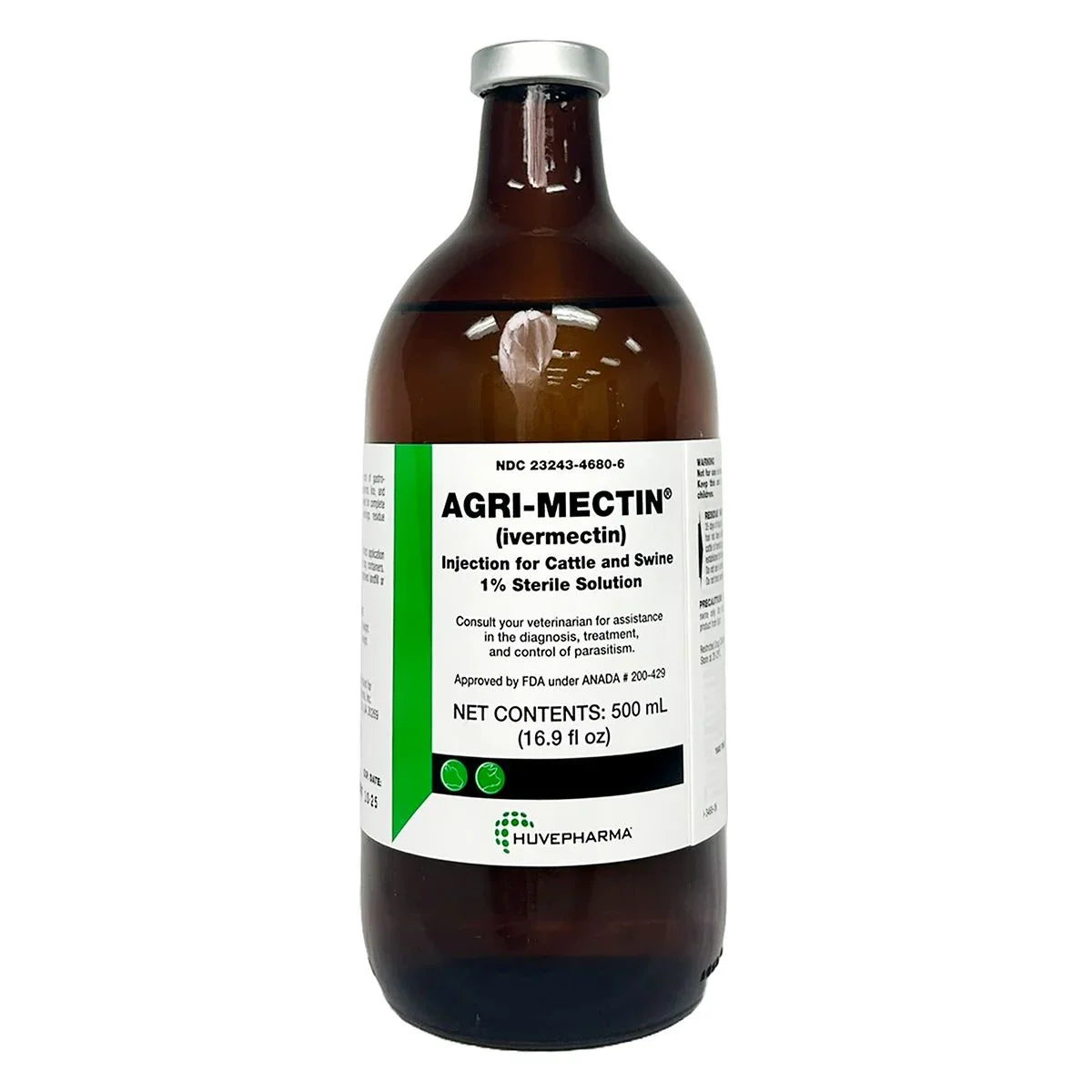 Agri-Mectin (Ivermectin) Injection - Livestock Dewormers Huvepharma Houlihan Saddlery LLC