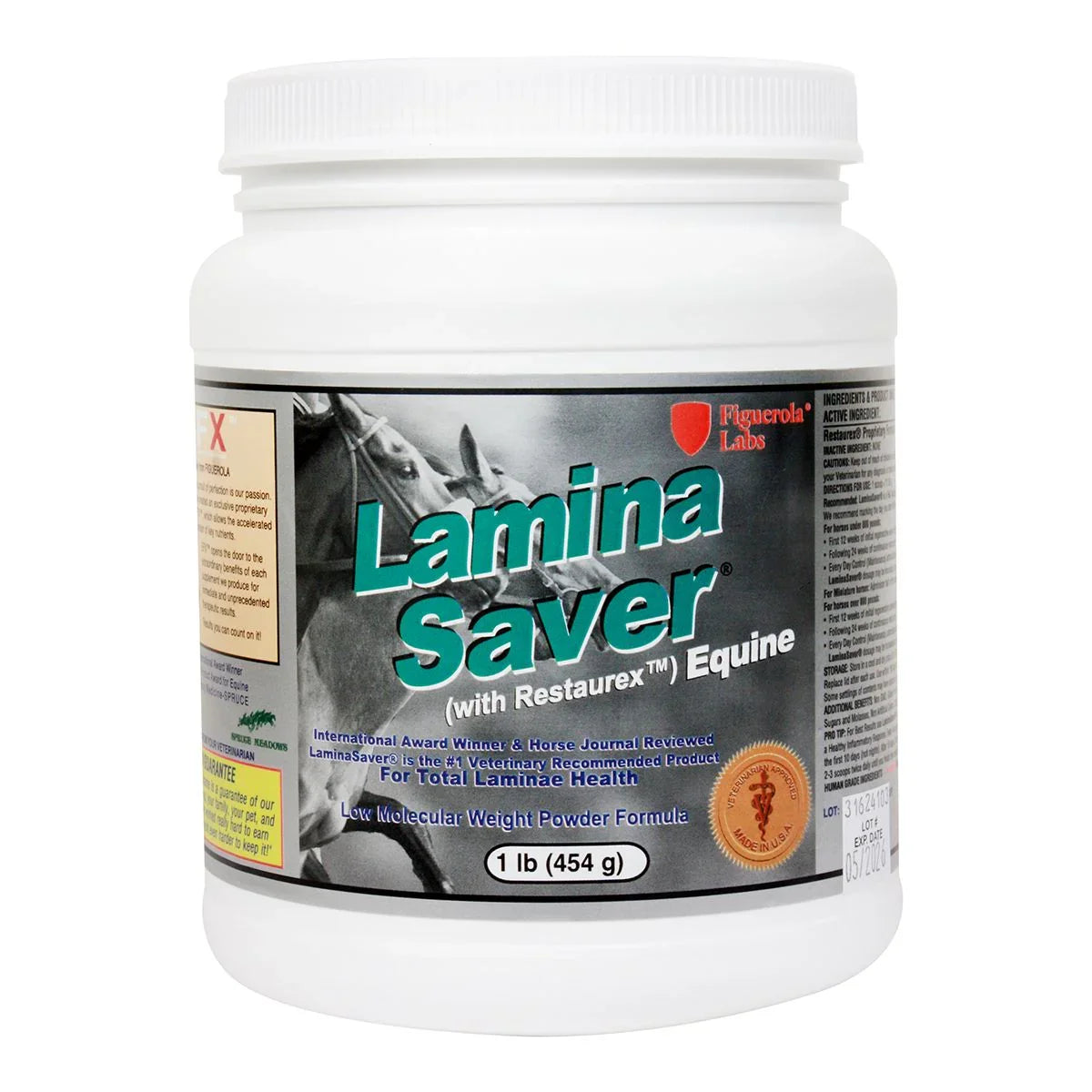 LaminaSaver (100% Restaurex) Equine - Horse Supplements Figuerola Labs Houlihan Saddlery LLC