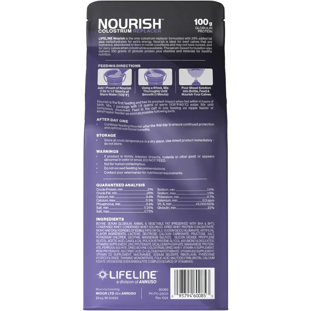 LIFELINE Nourish Colostrum Replacer - Livestock Colostrum ANNUSO Houlihan Saddlery LLC