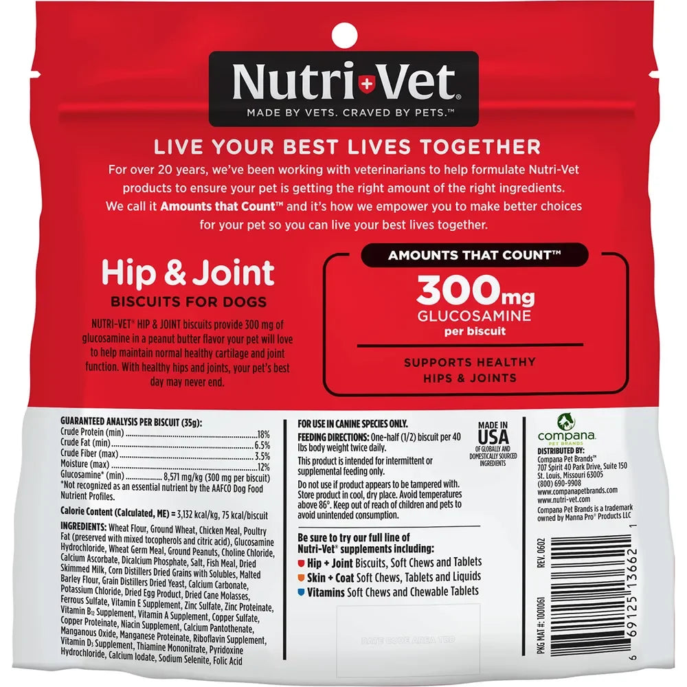 Nutri-Vet Hip and Joint Biscuits for Dogs - Houlihan Saddlery LLC