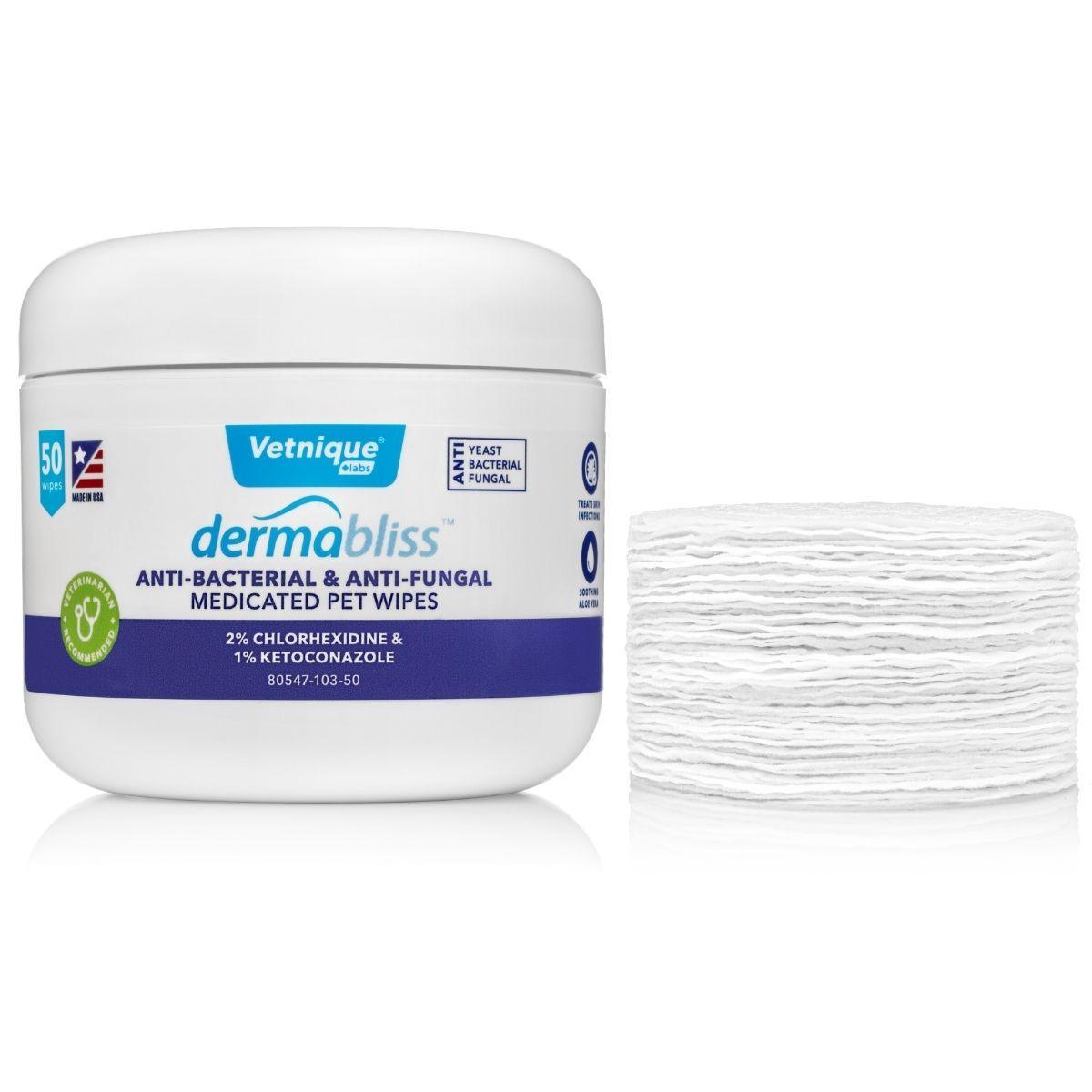 Dermabliss Anti-Bacterial & Anti-Fungal Medicated Pet Wipes - Houlihan Saddlery LLC