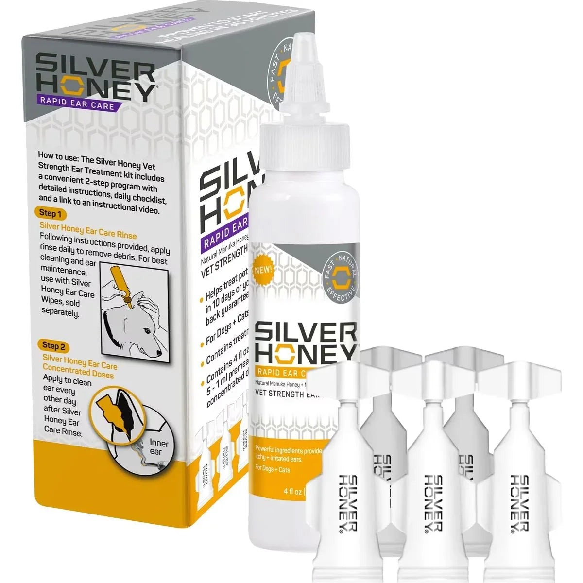 Silver Honey Rapid Ear Care Vet Strength Ear Treatment Kit