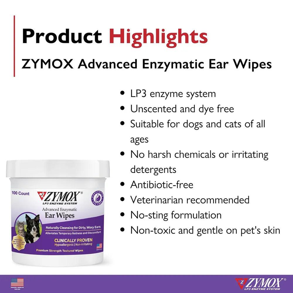 Zymox Advanced Enzymatic Ear Wipes - Houlihan Saddlery LLC