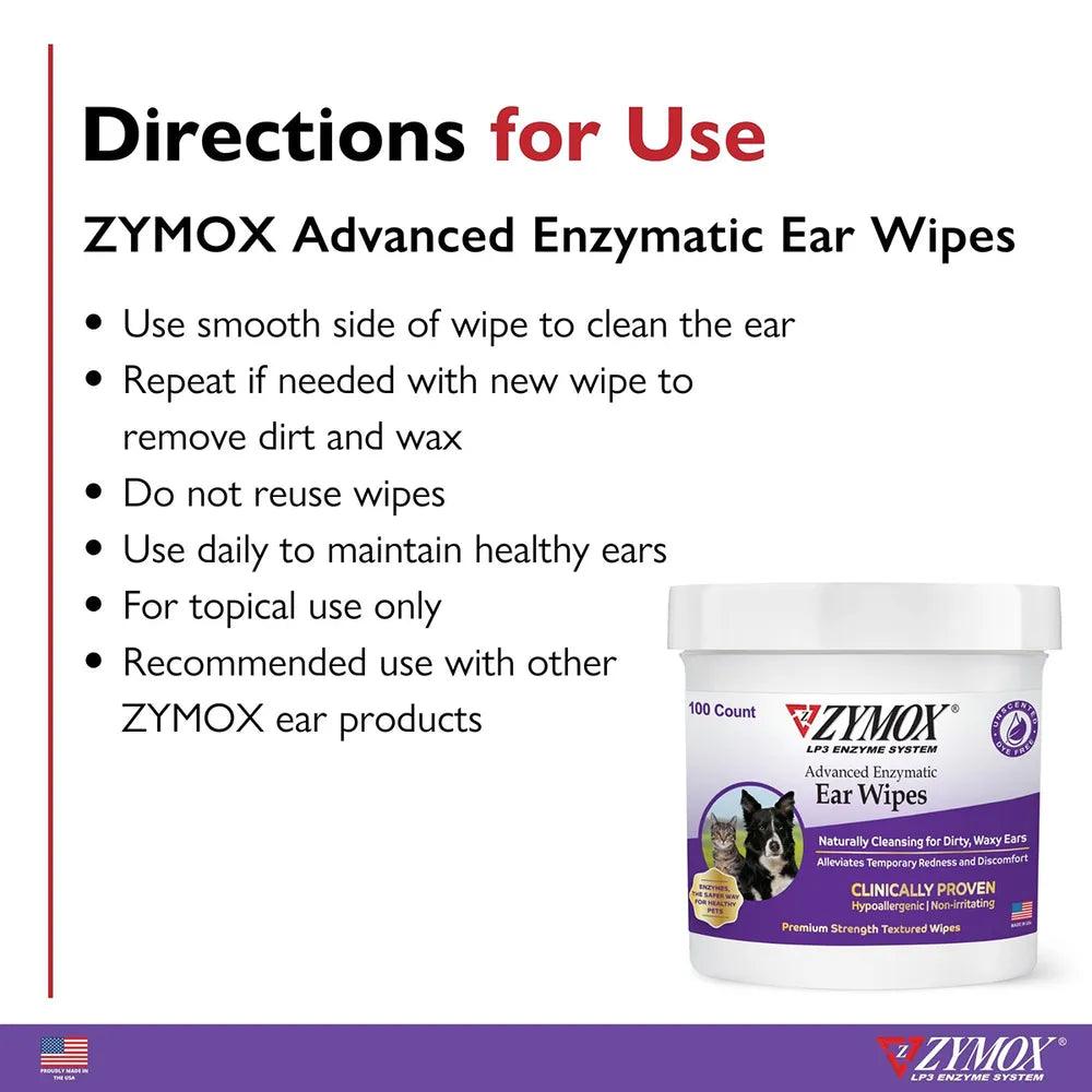 Zymox Advanced Enzymatic Ear Wipes - Houlihan Saddlery LLC