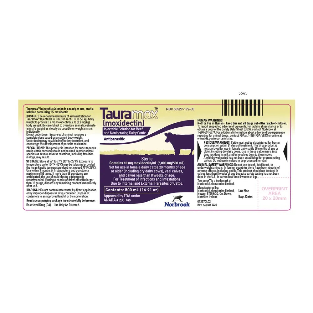 Tauramox Cattle Injectable Dewormer