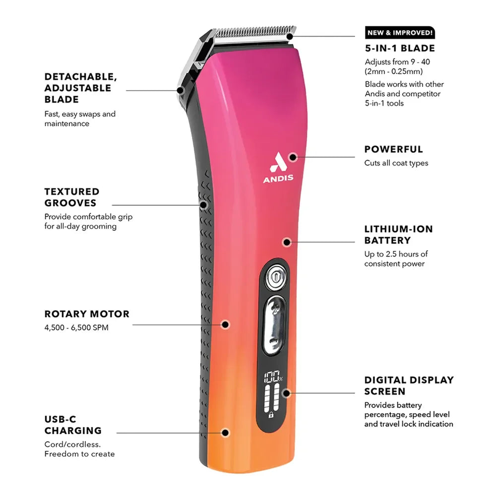 ProClip 5-in-1 Cord/Cordless Clipper - animal clippers Andis Houlihan Saddlery LLC