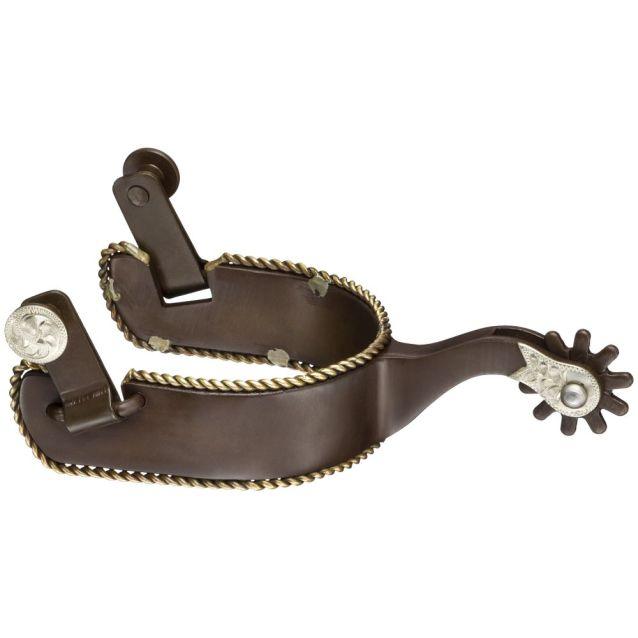 Tough1 Antique Brown Rope Edge Spurs - Houlihan Saddlery LLC