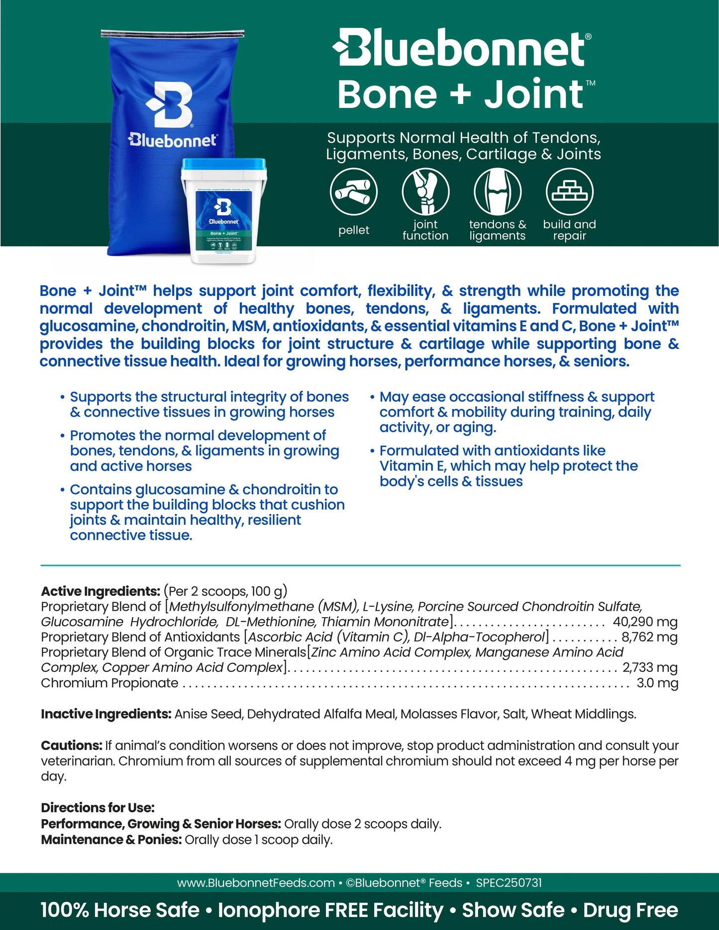 Bone + Joint™ - Horse Supplements Bluebonnet Feeds Houlihan Saddlery LLC