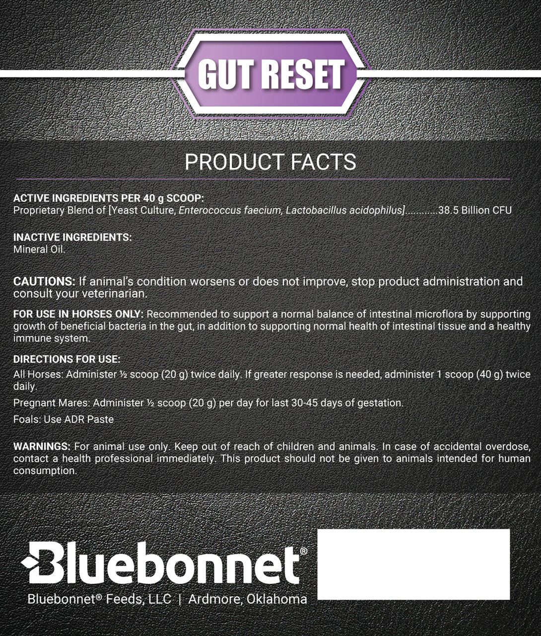 Bluebonnet Gut Reset Powder - Houlihan Saddlery LLC