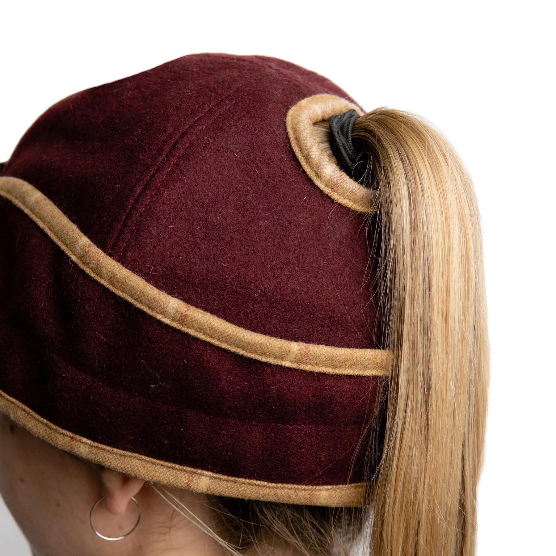 Crown Cap Ladies Wool Railroad Hat with Ponytail Hole - Houlihan Saddlery LLC