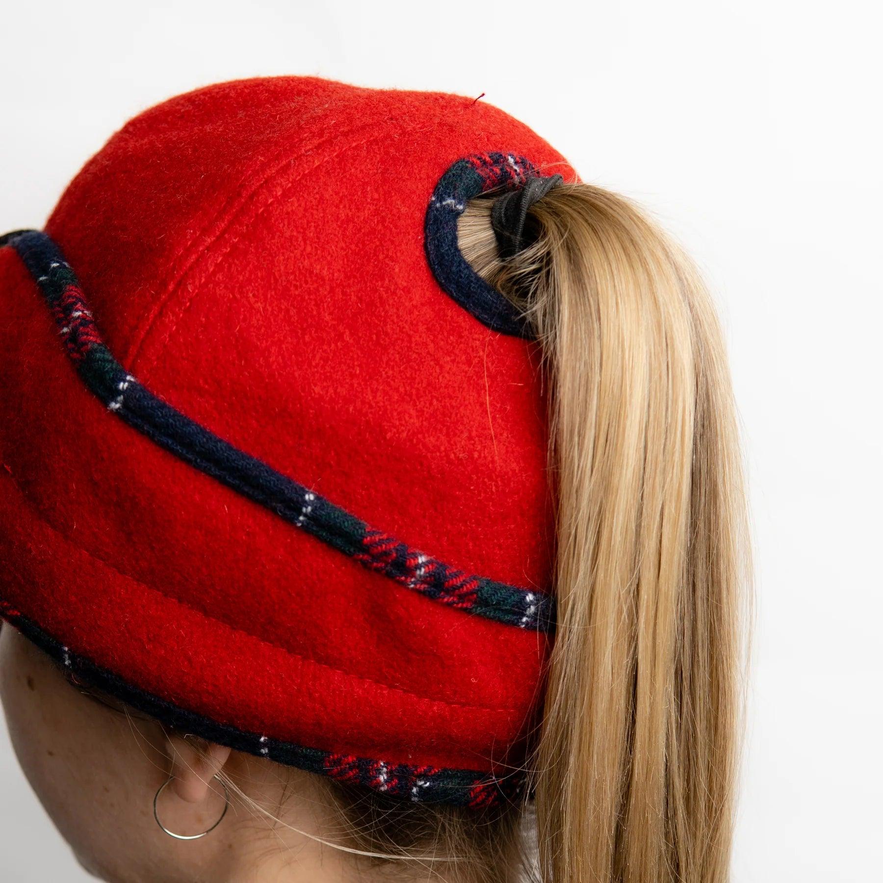 Ladies Wool Blend Solid Color Railroad Hat with Ponytail Hole - Houlihan Saddlery LLC