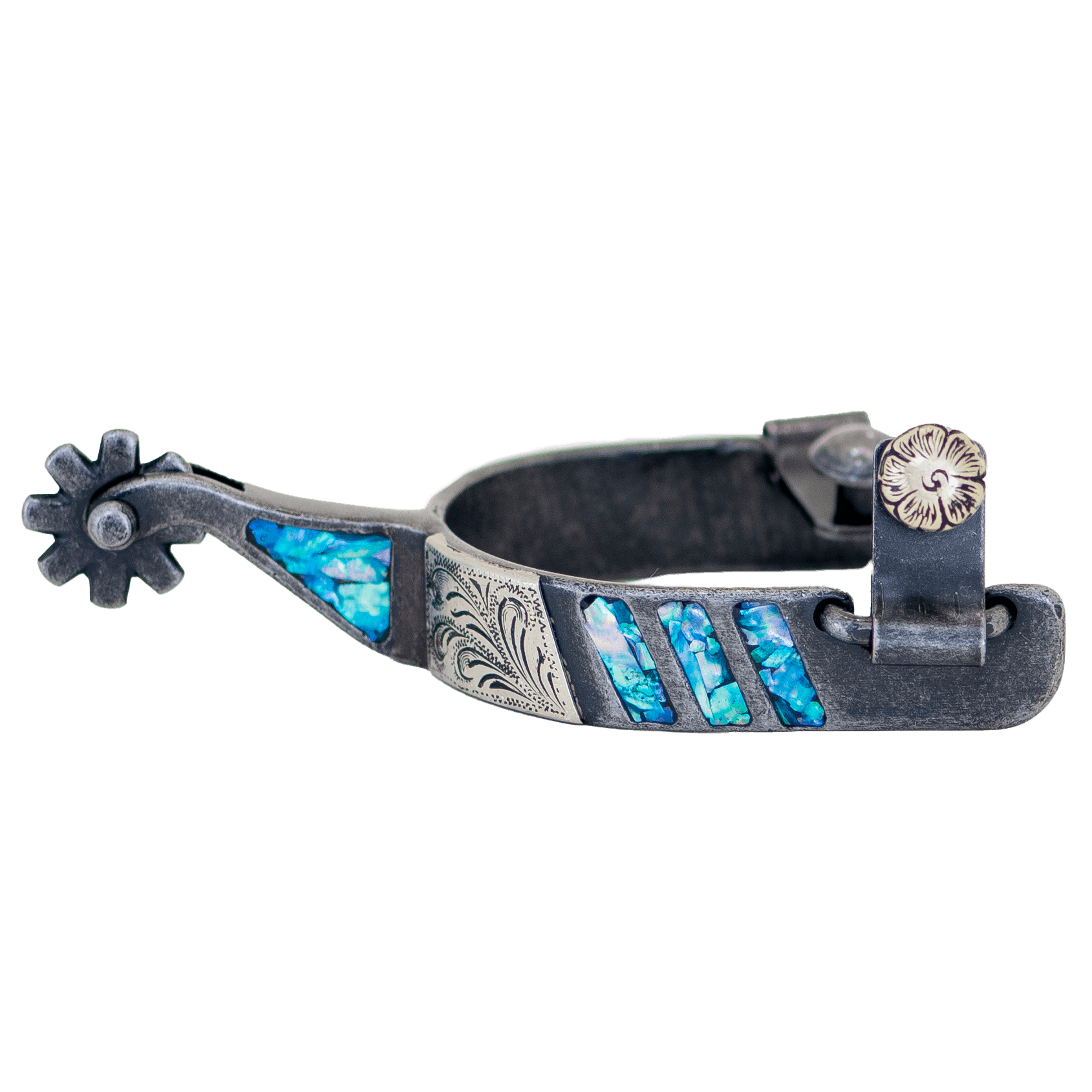 Turquoise Collection Medium Cup Spurs - Houlihan Saddlery LLC