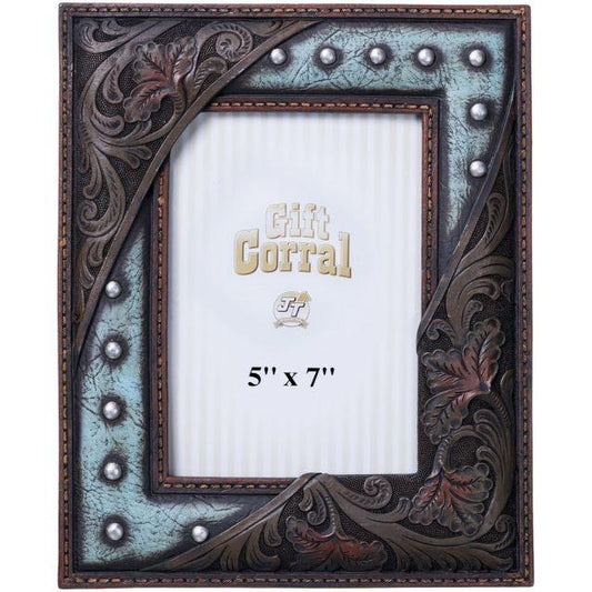 Leather with Studs Picture Frame - Houlihan Saddlery LLC