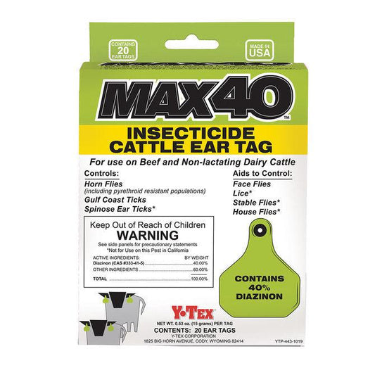 MAX40 Insecticide Cattle Ear Tags - Houlihan Saddlery LLC