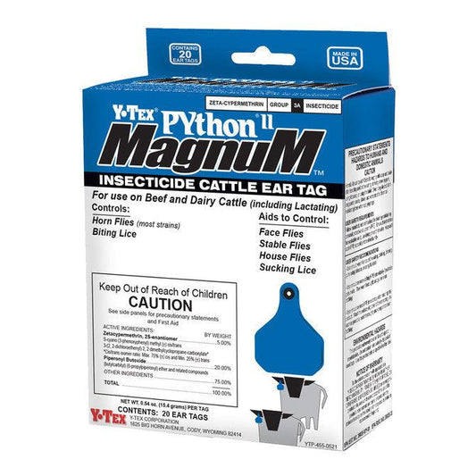 PYthon II MagnuM Insecticide Cattle Ear Tags - Houlihan Saddlery LLC