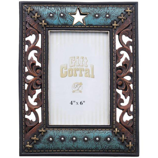 Star and Scroll Cutout Picture Frame - Houlihan Saddlery LLC