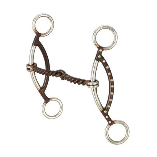Tough 1 Antique Brown "H" Twisted Wire Gag Snaffle - Houlihan Saddlery LLC