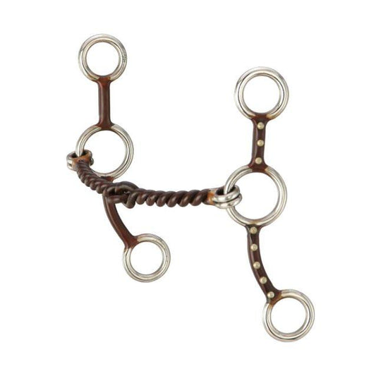 Tough 1 Antique Brown Jr. Cowhorse Twisted Wire Snaffle - Houlihan Saddlery LLC