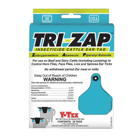 Tri-Zap Insecticide Cattle Ear Tags - Houlihan Saddlery LLC