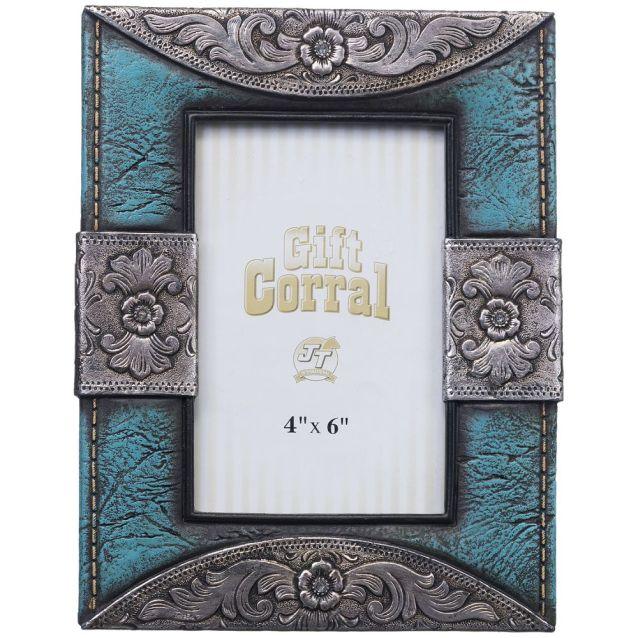 Turquoise and Silver Picture Frame - Houlihan Saddlery LLC